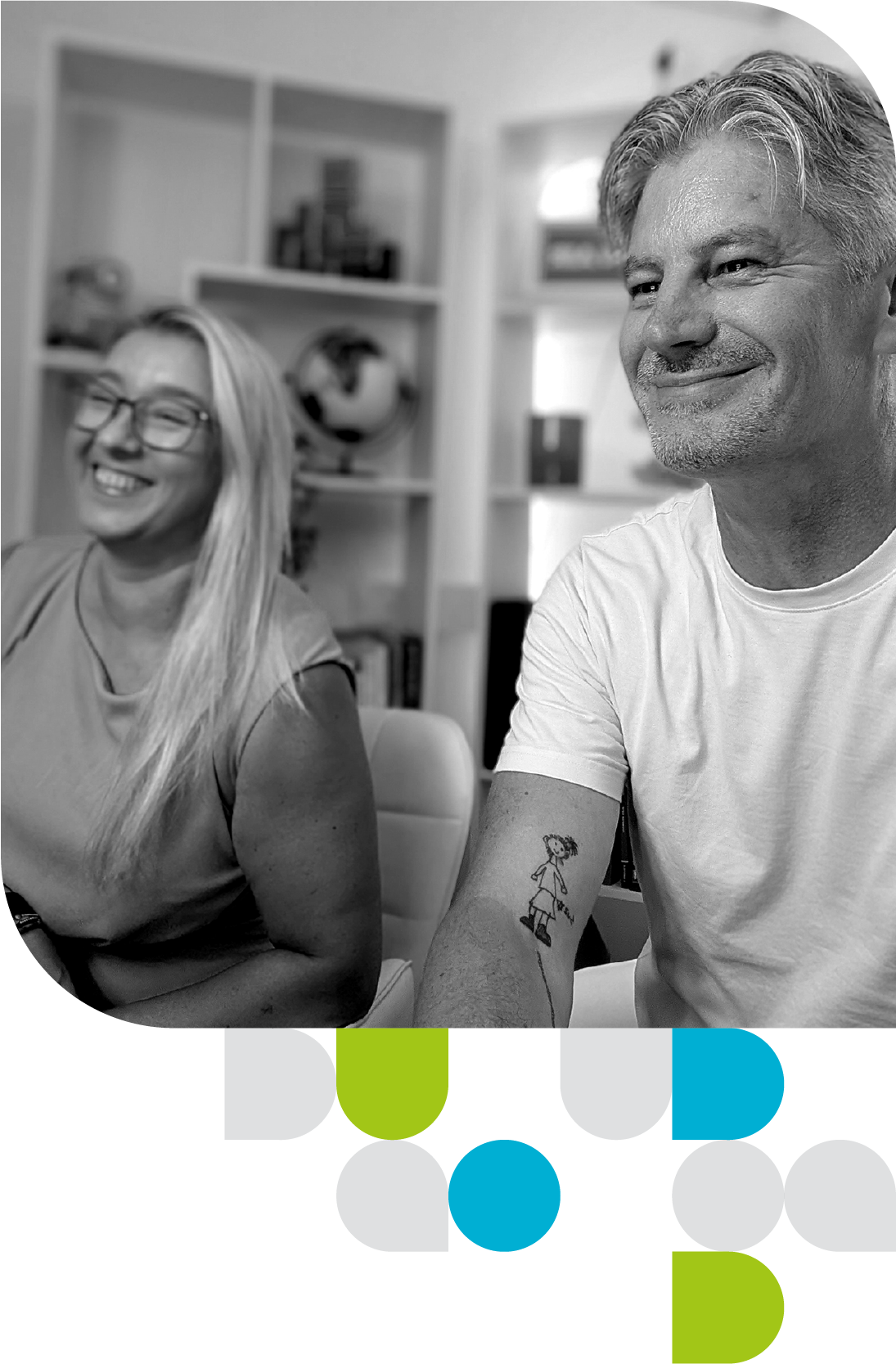 Maggie and Mark discussing business goals and ongoing marketing support at DuoDot