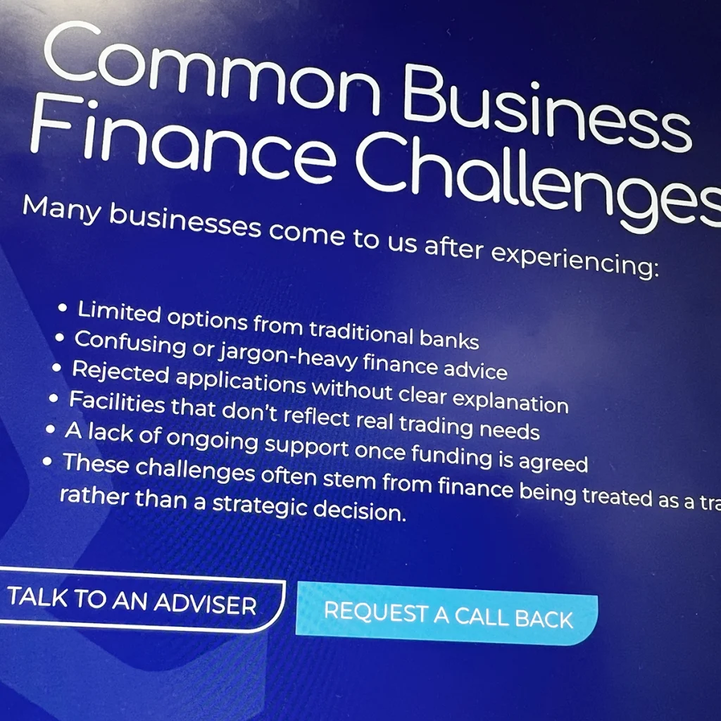SWBF website section outlining common business finance challenges